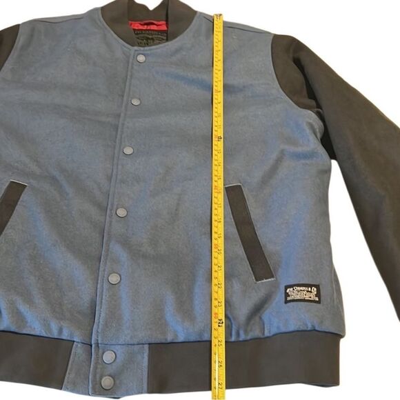 Levi's Blue Snap Front Poly/Wool Blend Varsity Jacket Size Large - Picture 9 of 10